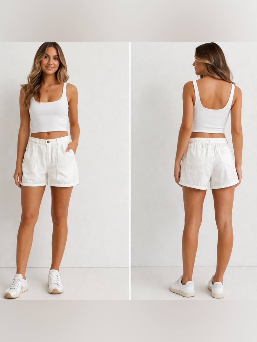 LOFT Linen Shorts Size 10 White Summer Coastal Chic Lightweight Pockets